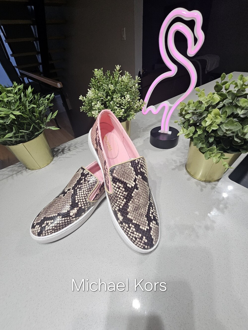 MICHAEL KORS Superbes ​Espadrilles Slip-On / Loafers Imprimé Serpent